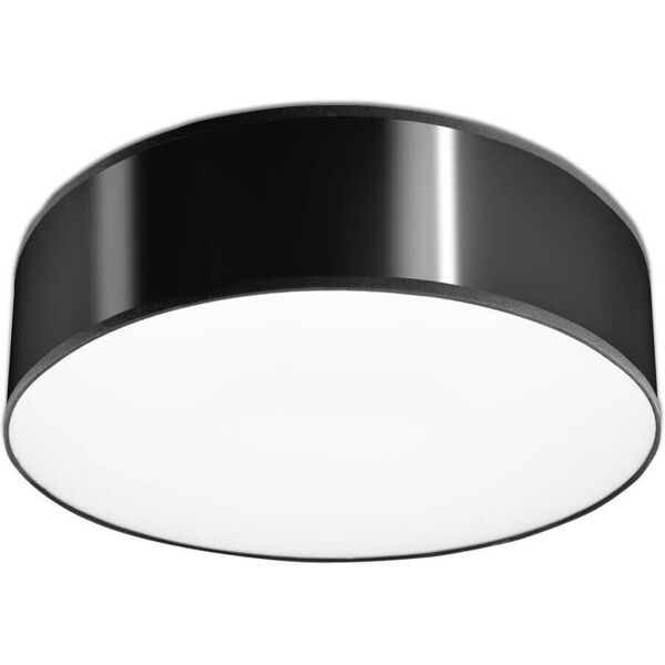 sollux plafoniera arena 35 black tonda - da soffitto