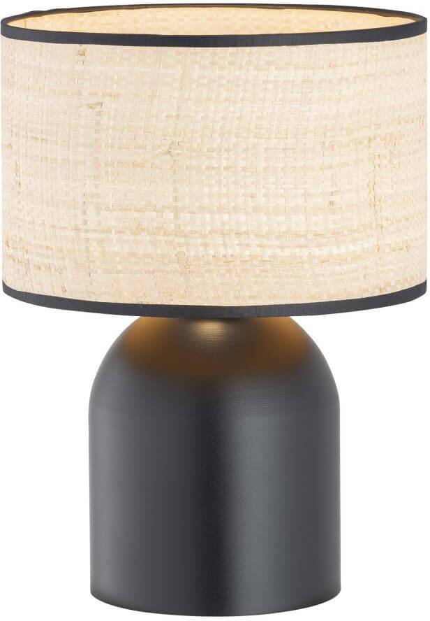 emibig lighting lampada aspen ln1 black rattan e27 da tavolo, scrivania e comodino