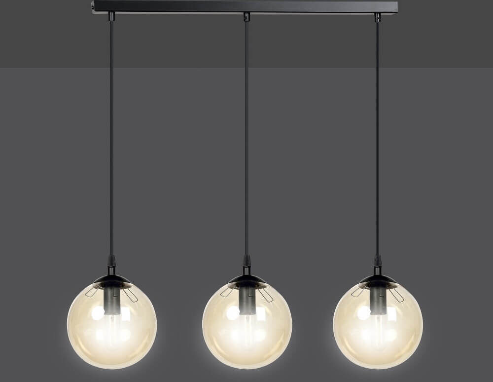 emibig lighting lampadario a sospensione cosmo 3 black miodowy