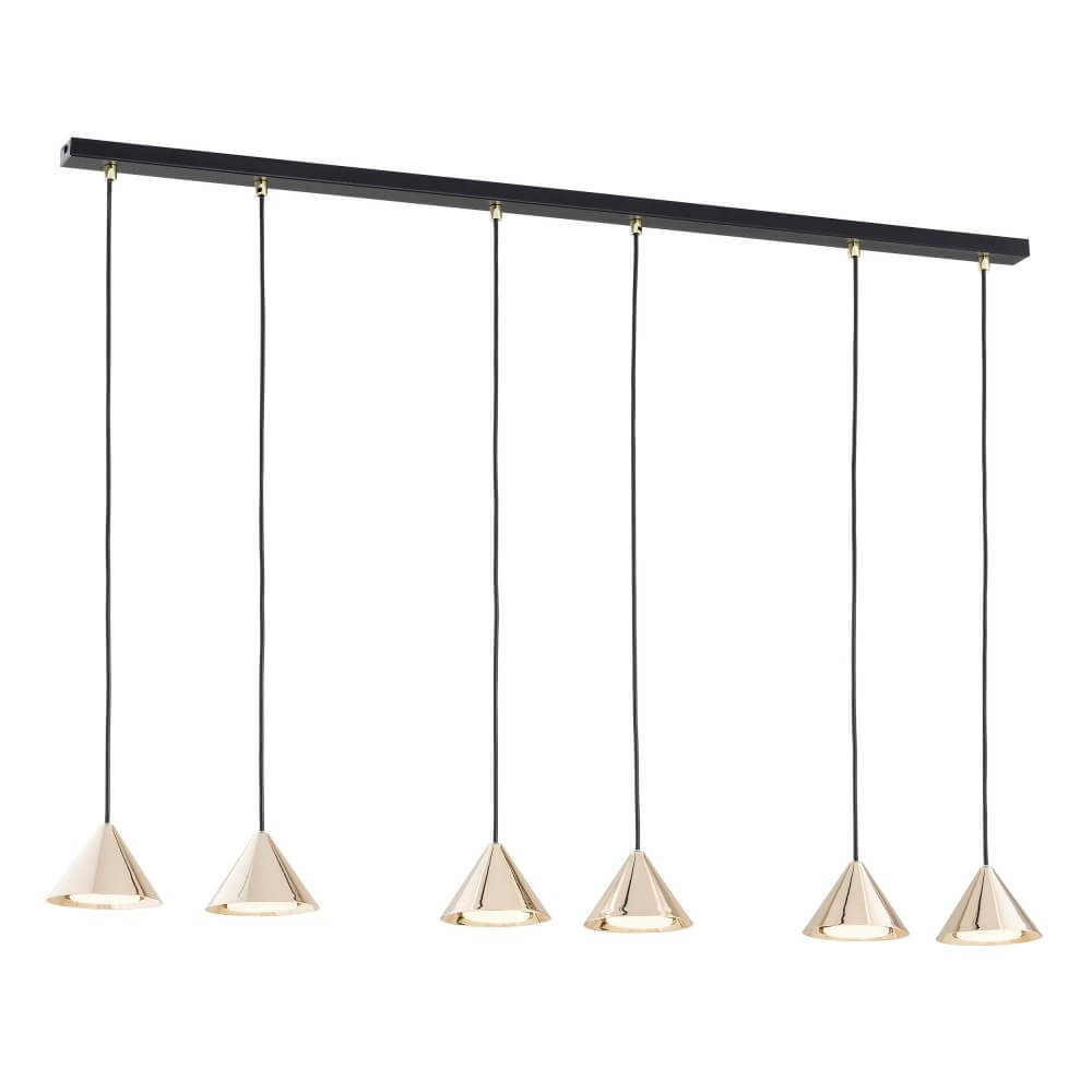 emibig lighting lampadario elit 6 gold e black - attacco gx53