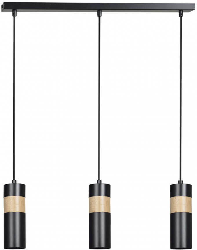 EMIBIG lighting Lampadario a sospensione AKARI 3 BLACK