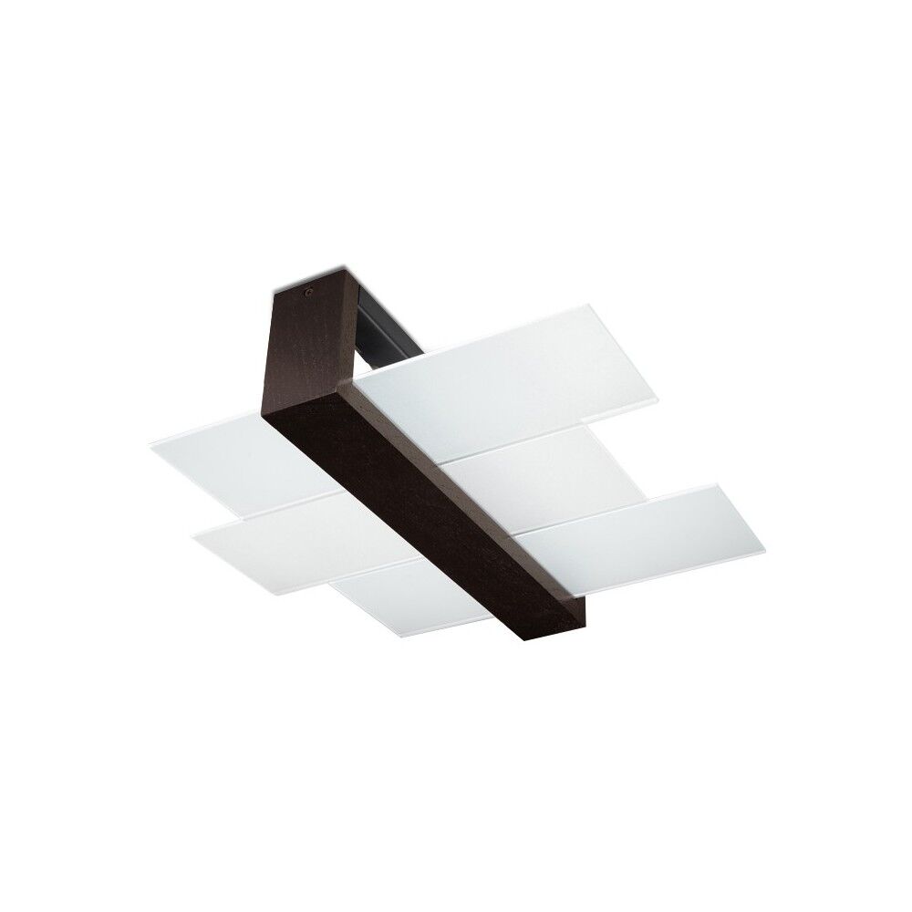 SOLLUX Plafoniera FENIKS 2 Legno Wenge e Vetro E27 da soffitto e parete