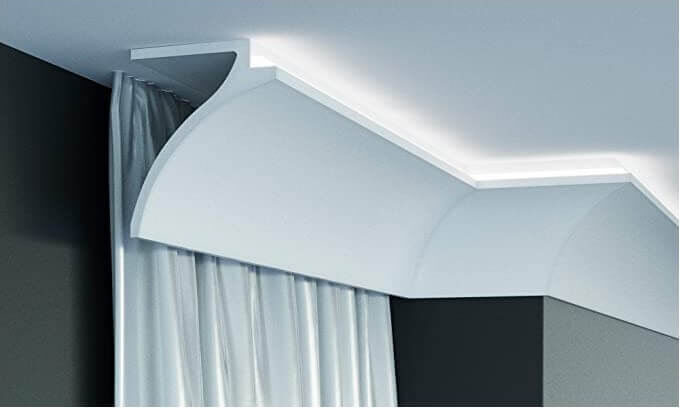 LEDDIRETTO Cornice Pitturabile per illuminazione indiretta Tenda e Soffitto per Strisce LED - 2m