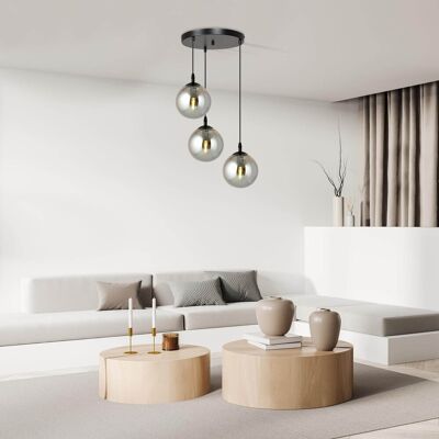 EMIBIG lighting Lampadario a sospensione COSMO 3 BLACK GRAFIT PREMIUM EMIBIG lighting Lampadario a sospensione COSMO 3 BLACK GRAFIT PREMIUM