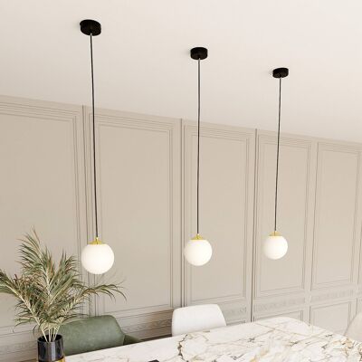 EMIBIG lighting Lampadario a Sospensione in Acciaio ROYAL 1 Nero/Bianco e Oro E14 EMIBIG lighting Lampadario a Sospensione in Acciaio ROYAL 1 Nero/Bianco e Oro E14