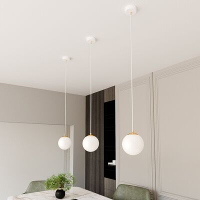 EMIBIG lighting Lampadario a Sospensione in Acciaio ROYAL 1 Nero/Bianco e Oro E14 EMIBIG lighting Lampadario a Sospensione in Acciaio ROYAL 1 Nero/Bianco e Oro E14