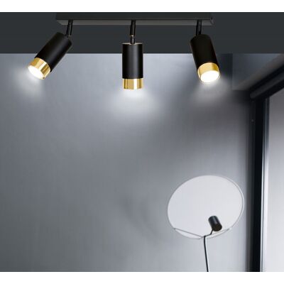 EMIBIG lighting Lampadario da Soffitto in Acciaio HIRO 3 Nero Oro 3xGU10 EMIBIG lighting Lampadario da Soffitto in Acciaio HIRO 3 Nero Oro 3xGU10