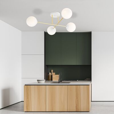 EMIBIG lighting Lampadario da Soffitto MAGNUM 4 in Acciaio e Vetro 4xE14 EMIBIG lighting Lampadario da Soffitto MAGNUM 4 in Acciaio e Vetro 4xE14