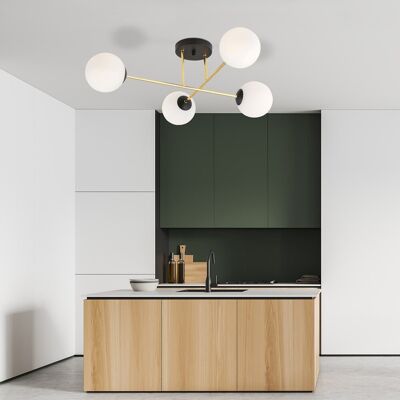 EMIBIG lighting Lampadario da Soffitto MAGNUM 4 in Acciaio e Vetro 4xE14 EMIBIG lighting Lampadario da Soffitto MAGNUM 4 in Acciaio e Vetro 4xE14