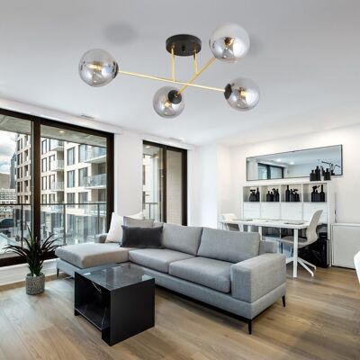 EMIBIG lighting Lampadario da Soffitto MAGNUM 4 in Acciaio e Vetro 4xE14 EMIBIG lighting Lampadario da Soffitto MAGNUM 4 in Acciaio e Vetro 4xE14