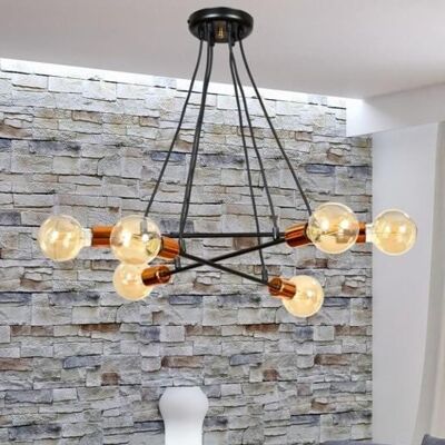 Emibig Bravo Nero/Copper Lampada a Soffitto Multi Bracci - Lampada da soffitto Emibig Bravo Nero/Copper Lampada a Soffitto Multi Bracci - Lampada da soffitto
