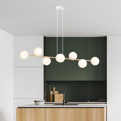 EMIBIG lighting Lampadario a sospensione GRAVITY 8 Nero/Bianco e Oro 8xE14 EMIBIG lighting Lampadario a sospensione GRAVITY 8 Nero/Bianco e Oro 8xE14