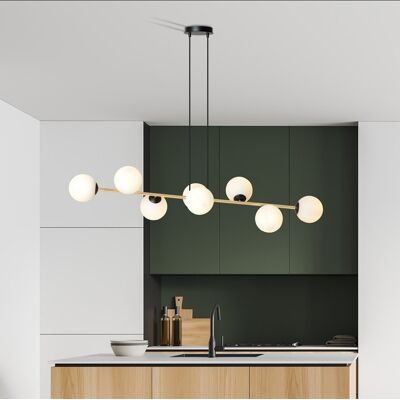 EMIBIG lighting Lampadario a sospensione GRAVITY 8 Nero/Bianco e Oro 8xE14 EMIBIG lighting Lampadario a sospensione GRAVITY 8 Nero/Bianco e Oro 8xE14