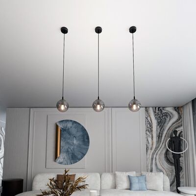 EMIBIG lighting Lampada a sospensione COSMO 1 BL in acciaio e vetro E14 EMIBIG lighting Lampada a sospensione COSMO 1 BL in acciaio e vetro E14