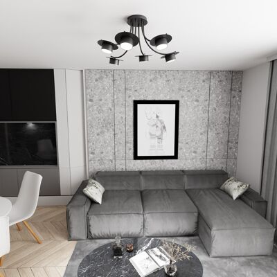 EMIBIG lighting Lampadario a soffitto in acciaio ENSO 6 nero da interno 6xGX53 EMIBIG lighting Lampadario a soffitto in acciaio ENSO 6 nero da interno 6xGX53
