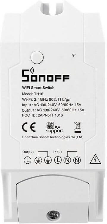 SONOFF Termostato smart con Sensore Temperatura e Umidità - SONOFF TH16 SONOFF Termostato smart con Sensore Temperatura e Umidità - SONOFF TH16