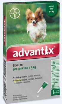 bayer spa (div.sanita'animale) advantix spot on 1 pipetta 0,4ml cani fino a 4kg