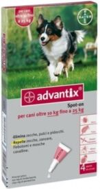 bayer spa (div.sanita'animale) bayer advantix spot on antiparassitario per cani oltre 10kg fino a 25kg 4 pipett