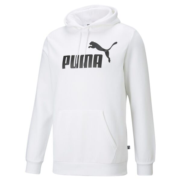 puma ess big logo hoodie bianca