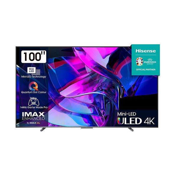 hisense u7kq tv mini-led uled 4k ultra hd 100'' 100u7kq, smart tv vidaa