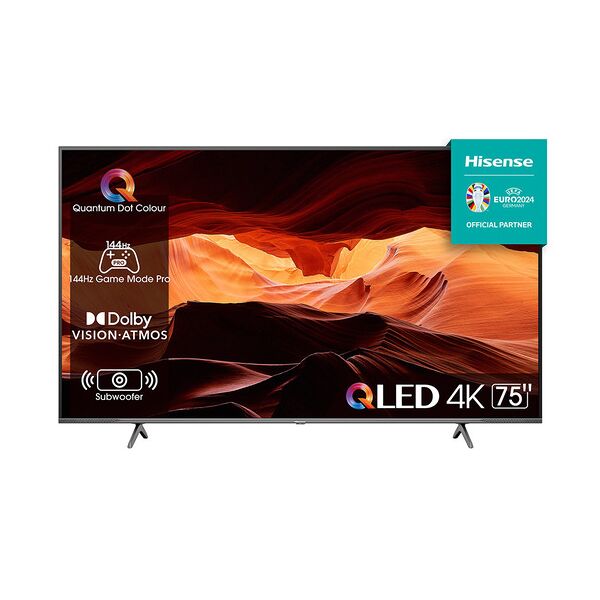 hisense tv qled 4k ultra hd 75'' 75e7kq pro, smart tv vidaa u7, qled di