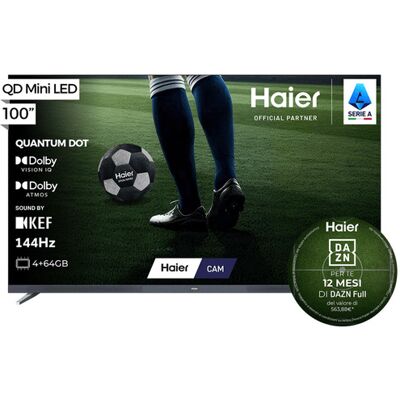 HAIER H100M96FUX 2,54 m (100'') 4K Ultra HD Smart TV Wi-Fi Nero HAIER H100M96FUX 2,54 m (100'') 4K Ultra HD Smart TV Wi-Fi Nero