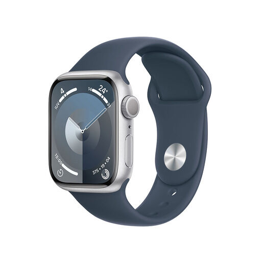 apple watch series 9 gps cassa 41mm in alluminio argento con cinturino