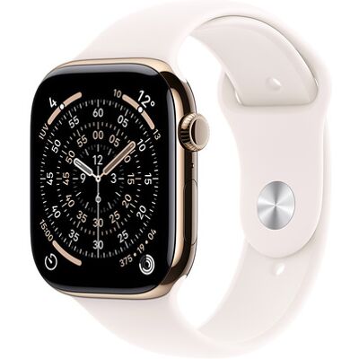 Apple Watch Series 11 GPS + Cellular 46mm Cassa Titanio Oro con Band Rosa Fard - S/M Apple Watch Series 11 GPS + Cellular 46mm Cassa Titanio Oro con Band Rosa Fard - S/M