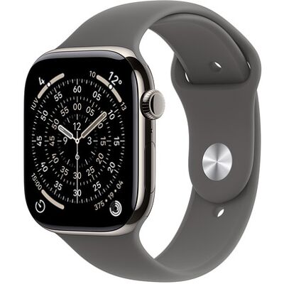 Apple Watch Series 11 GPS + Cellular 46mm Cassa Titanio con Band Grigio Pietra - M/L Apple Watch Series 11 GPS + Cellular 46mm Cassa Titanio con Band Grigio Pietra - M/L