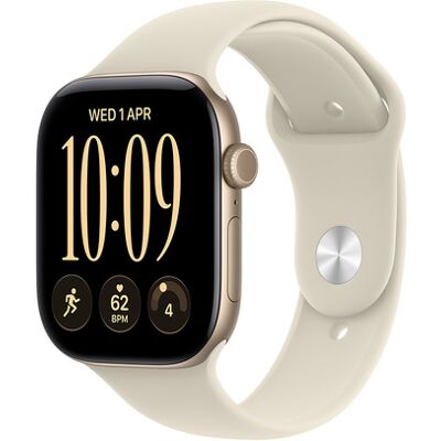 Apple Watch Series 12 GPS, cassa 46 mm in alluminio color oro chiaro con cinturino Sport sabbia - S/M Apple Watch Series 12 GPS, cassa 46 mm in alluminio color oro chiaro con cinturino Sport sabbia - S/M