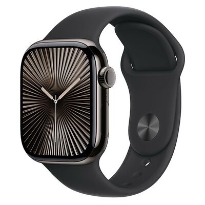 Apple Watch Series 10 Serie 10 GPS + Cellular 42mm Cassa in Titanio color Ardesia con Nero Sport Band - M/L Apple Watch Series 10 Serie 10 GPS + Cellular 42mm Cassa in Titanio color Ardesia con Nero Sport Band - M/L