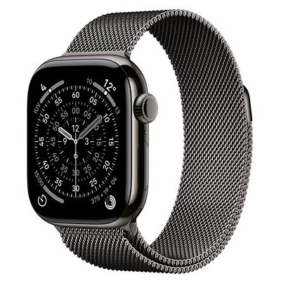 Apple Watch Series 11 GPS + Cellular 42mm Cassa Titanio Ardesia con Loop Milanese Ardesia Apple Watch Series 11 GPS + Cellular 42mm Cassa Titanio Ardesia con Loop Milanese Ardesia
