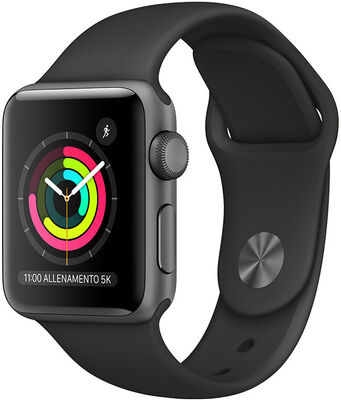 Apple Watch Series 3 GPS, 38mm in alluminio grigio siderale con cintur