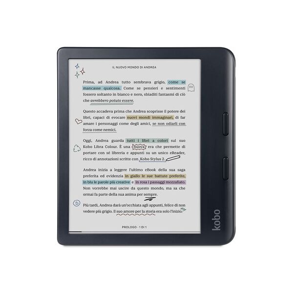 rakuten kobo libra colour lettore e-book touch screen 32 gb wi-fi nero