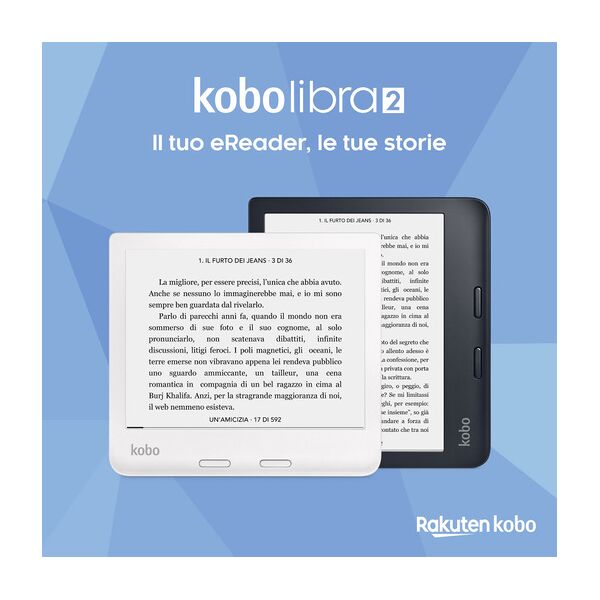 rakuten kobo libra 2 lettore e-book touch screen 32 gb wi-fi nero