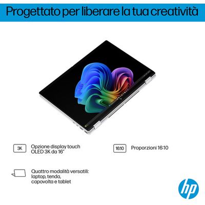 HP OmniBook X FlipNGAI OmniBook X Flip 16-as0006nl Next Gen AI Copilot+ PC Intel Core Ultra 7 258V Ibrido (2 in 1) 40,6 cm (16'') Touch screen 3K 32 GB L HP OmniBook X FlipNGAI OmniBook X Flip 16-as0006nl Next Gen AI Copilot+ PC Intel Core Ultra 7 258V Ibrido (2 in 1) 40,6 cm (16'') Touch screen 3K 32 GB L