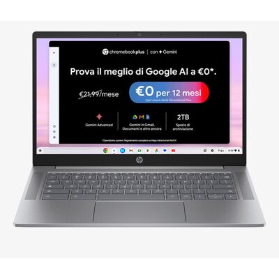 HP Chromebook 14a-nf0014nl Intel® Core™ i3 i3-N305 35,6 cm (14'') Full HD 8 GB LPDDR5-SDRAM 256 GB UFS Wi-Fi 6E (802.11ax) ChromeOS Argento HP Chromebook 14a-nf0014nl Intel® Core™ i3 i3-N305 35,6 cm (14'') Full HD 8 GB LPDDR5-SDRAM 256 GB UFS Wi-Fi 6E (802.11ax) ChromeOS Argento