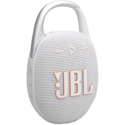 JBL Clip 5, Sistema audio portatile Waterproof e Dustproof con moschettone integrato, Bianco JBL Clip 5, Sistema audio portatile Waterproof e Dustproof con moschettone integrato, Bianco