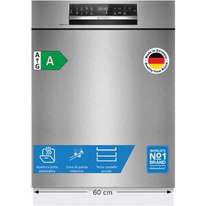 Bosch Serie 6 SMU6ECS12E Lavastoviglie da incasso sottopiano 14 coperti Acciaio spazzolato Classe A Bosch Serie 6 SMU6ECS12E Lavastoviglie da incasso sottopiano 14 coperti Acciaio spazzolato Classe A