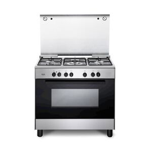 De’longhi FMX 96 ED cucina Gas Nero, Stainless steel A