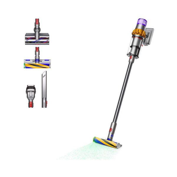 dyson v15 detect absolute aspirapolvere senza filo nichel, giallo senz