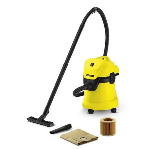 Kärcher WD 3 Aspiratore con sacchetto 17L 1000W Nero, Giallo Kärcher WD 3 Aspiratore con sacchetto 17L 1000W Nero, Giallo