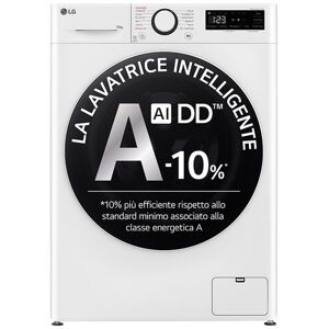 LG F4R5010TSWW Lavatrice 10kg AI DD, Classe A-10%, 1400 giri, TurboWas