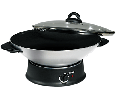 Tefal Wok Nero, Argento 1200 W (Wo3000.10)