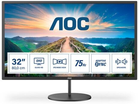 AOC V4 Q32v4 Monitor Piatto Per Pc 80 Cm (31.5") 2560 X 1440 Pixel 2k Ultra Hd Led Nero (Q32v4)