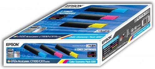 Epson Color Economy Pack C1100/cx11n Serie Cartuccia Toner 1 Pz Originale Ciano, Magenta, Giallo (C13s050287)