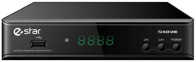 E-Star Decoder Uhd Dvb-T/t2 Tuner Mpeg-4/2 Nero (Ts-618)