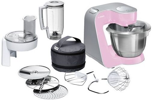 Bosch Mum58k20 Robot Da Cucina 1000 W 3,9 L Grigio, Rosa, Acciaio Inossidabile (Mum58k20)