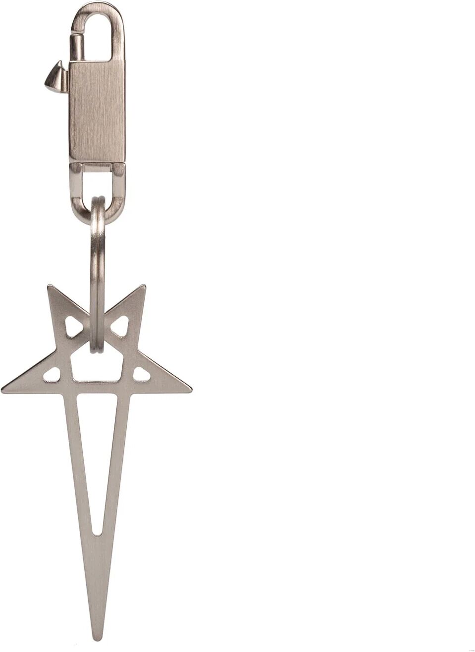 Rick Owens Pentagram Keychain Silver male One Size