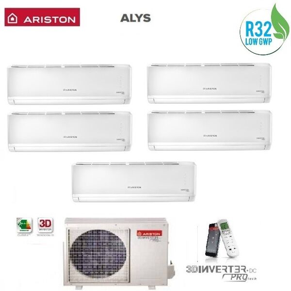 ariston climatizzatore condizionatore inverter penta 9+9+12+12+12 ariston alys plus r32 9000+9000+12000+12000+12000 btu penta 121 xd8c-o